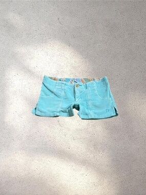 OP Low Rise Turquoise Corduroy Mini Shorts